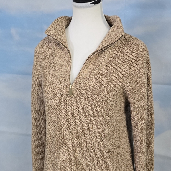 LANDS' END | COTTON BLEND KNIT MOCK NECK QUARTER ZIP TUNIC SWEATER -NWOT! - Picture 6 of 15